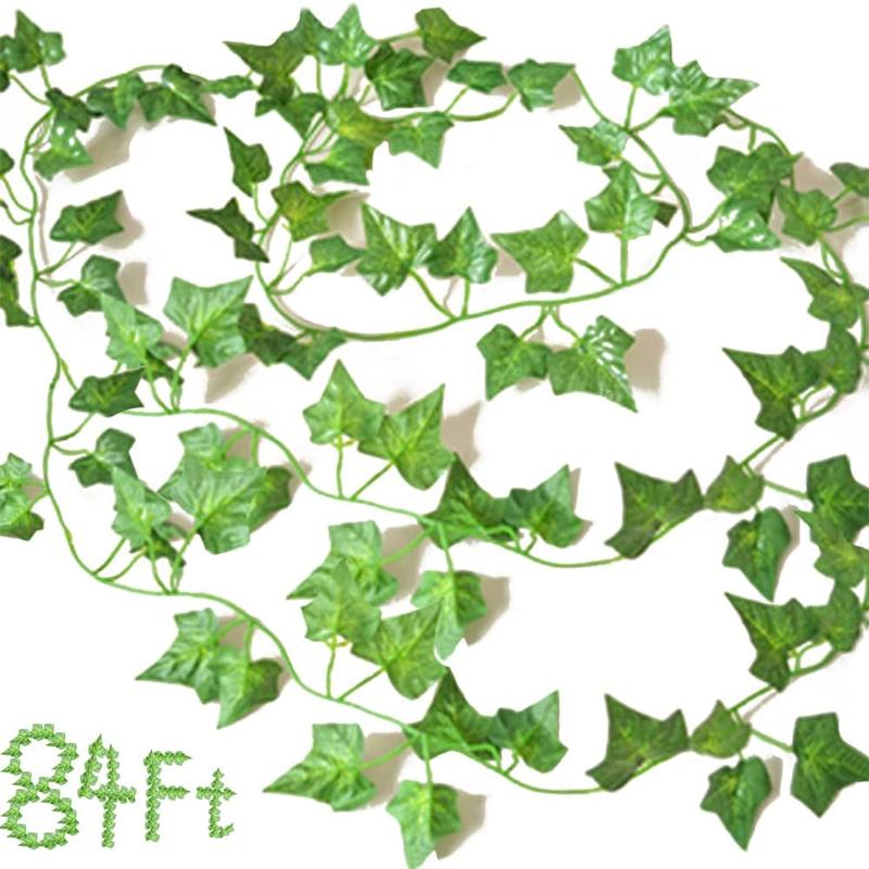 12 Pack 84 Feet Fake Ivy Leaves Vines Artificial Garland Greenery Hanging Plants for Bedroom Decor Aesthetic, Party Wedding Wall Decorative Fruit Plastic Door Decoration Ornaments Flower Silk Floral Leaf