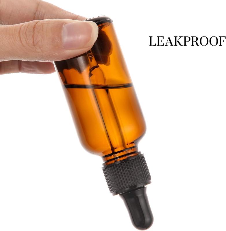 4 2 ounce leak proof essential oil bottles with 1 funnel and 4 labels - for essential oils, colognes, tinctures, cosmetics, perfume oils, beard oils, hair oils or other liquids.