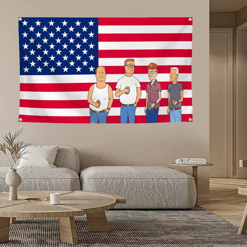 King of the Hill TV Show flag Polyester banner 3*5FT durable anti-fading and anti-ultraviolet university dormitory party bedroom decoration flag