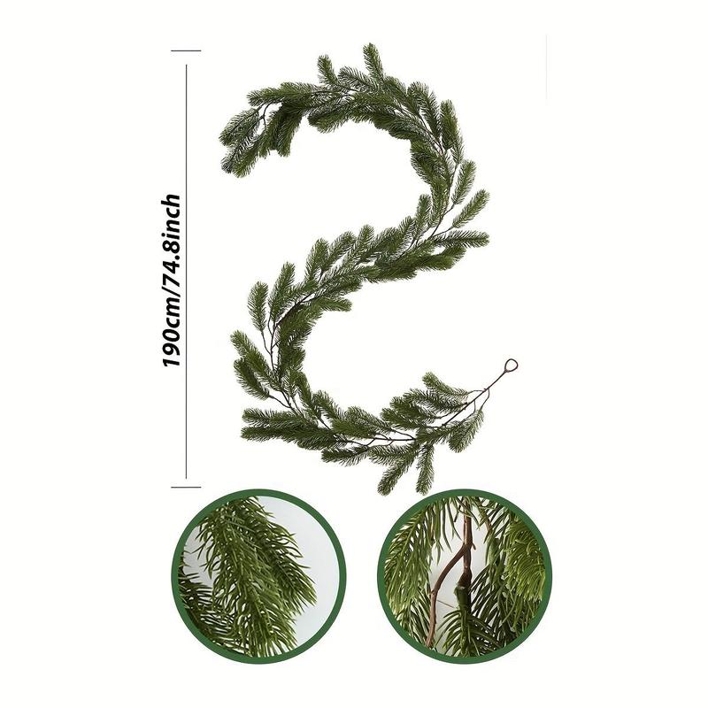 Artificial Pine Leaf Vine, 1 Count 72-head Fake Pine Leaf Vine, Decorative Plant for Home Party & Festival & Christmas Decor