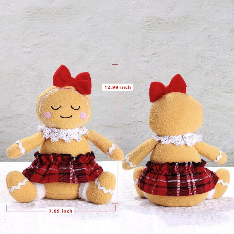 2PC Gingerbread Man Christmas Decorations Indoor for Christmas Ornament Home Decor Gingerbread Doll for Gift Door Window Table Tree Holiday Xmas Season Decor