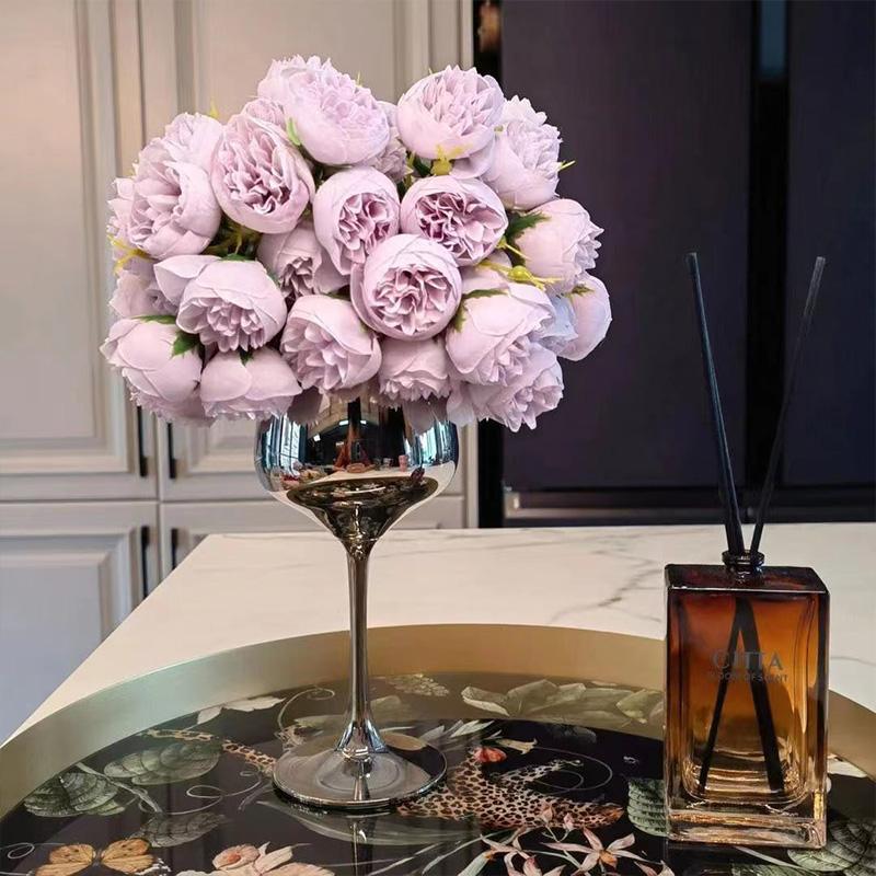 Artificial Peony Flower, 3 Counts set Lifelike Romantic Faux Peony Flower, Decorative Flower for Home Party Wedding Dining Room Coffee Shop