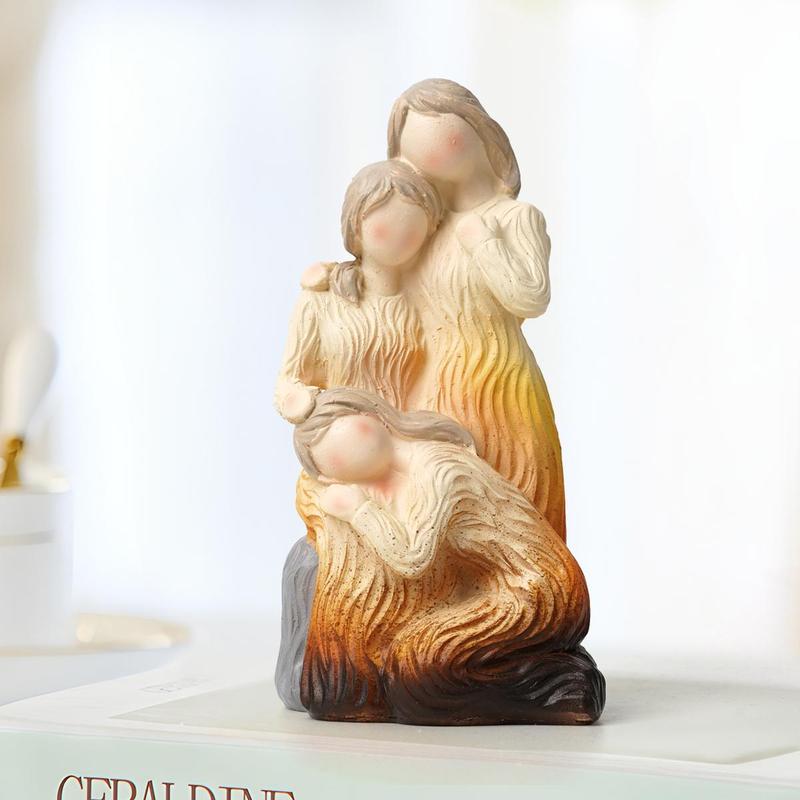 Resin Three Sisters Design Decorations, 1 Count Creative Family Series Statues, Exquisite Desktop Ornaments for Home & Office