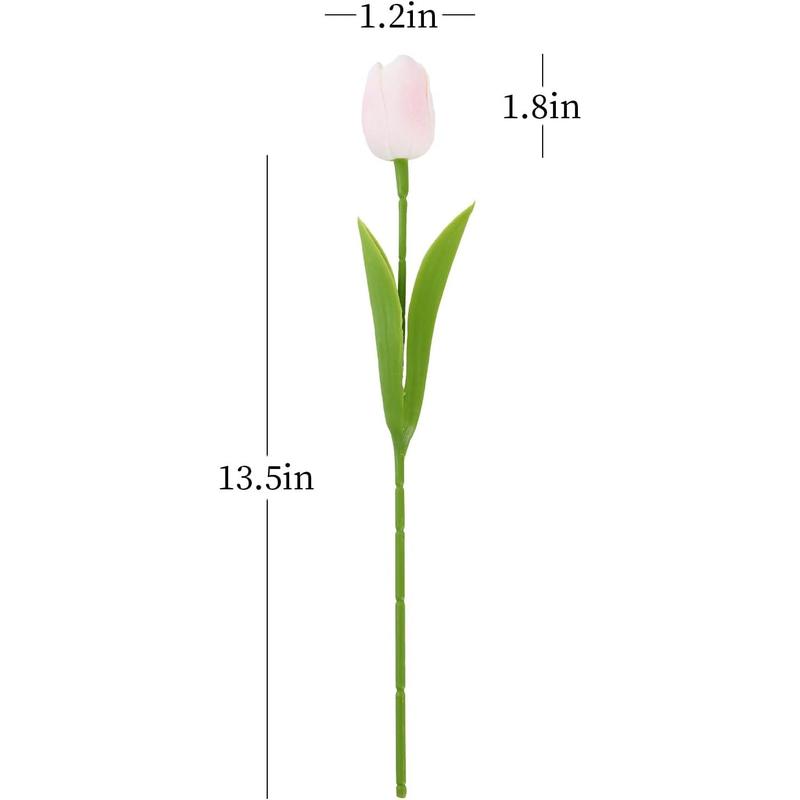 Light Pink Artificial  - 20 Tulips Realistic Touch Spring Summer  , for Home Decor, Outdoor Garden Parties and Wedding Decorations, Mother's Day, Valentine's Day, Easter Gifts