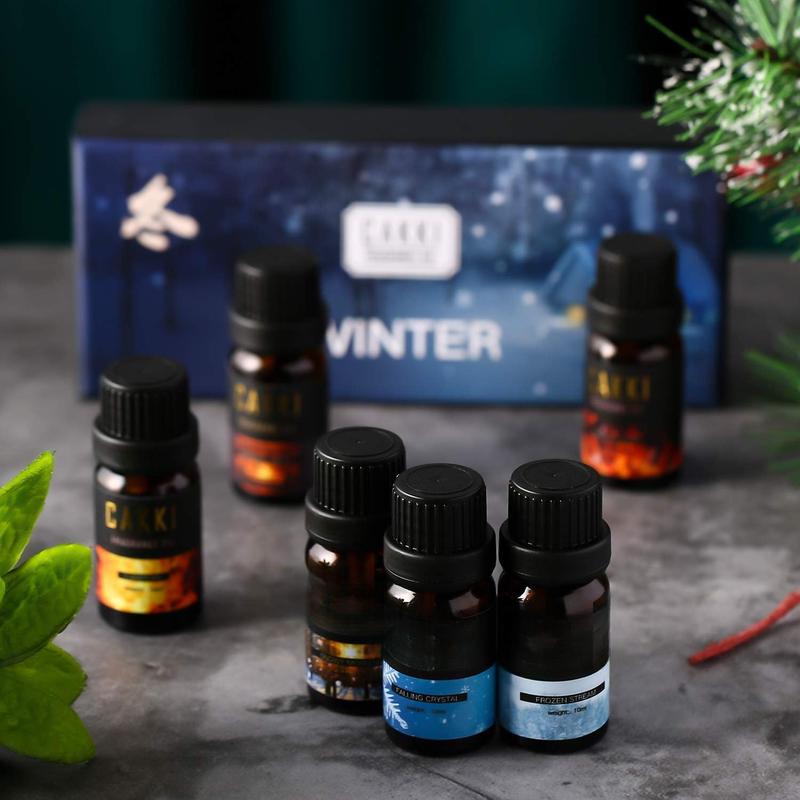 Winter Essential Oils Set - 6 Scents for Diffusers, Candles, Soaps, Gifts