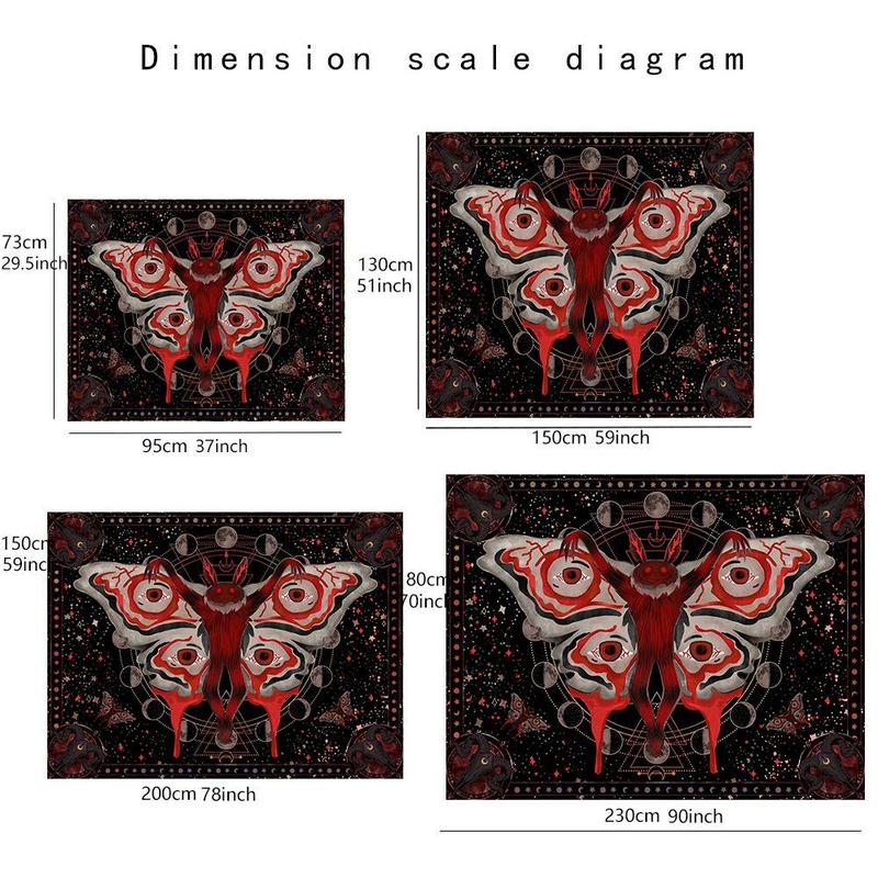 Butterfly Print Tapestry, Modern Gothic Style Hanging Blanket, Wall Hanging Decor for Home Living Room Bedroom Dorm