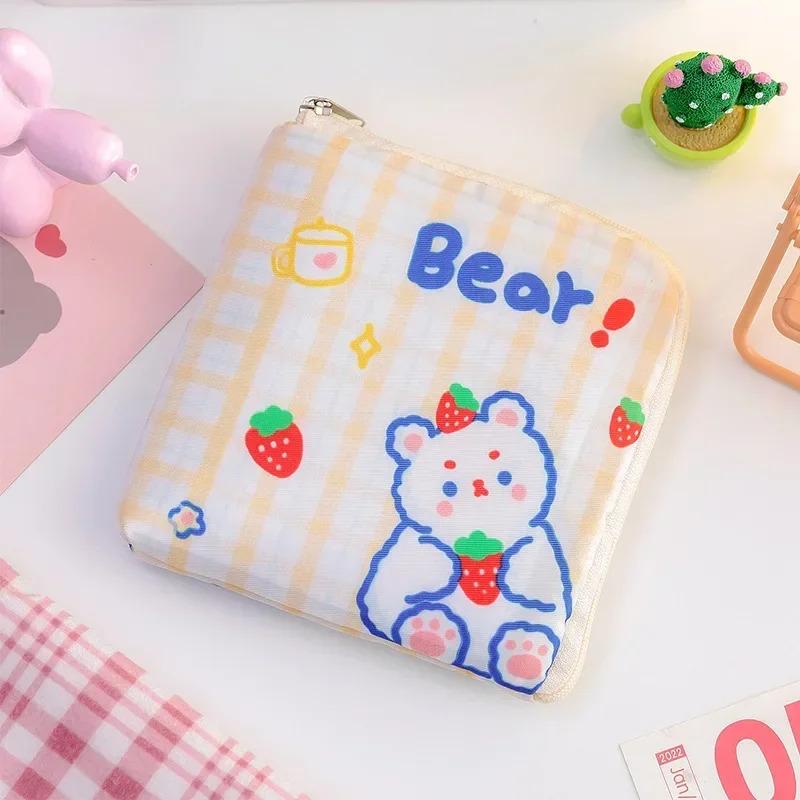 Cute Large Capacity Sanitary Napkin Storage Bags Cartoon Rabbit Bear Girls Physiological Period Tampon Organiser Bag Mini Bag