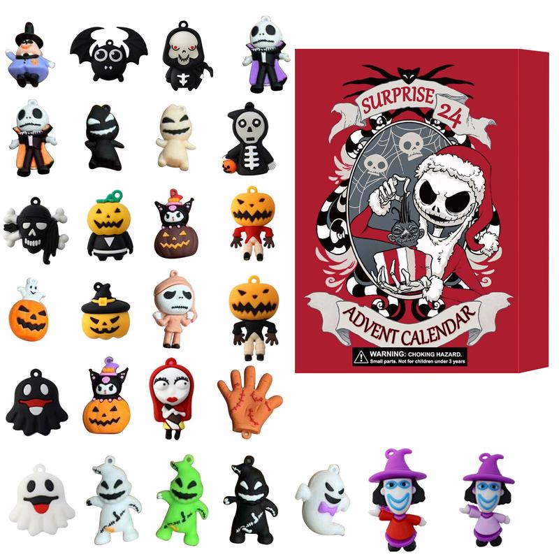 Halloween Advent Calendar 2024, Nightmare Before Christmas Advent Calendar with 24 Classic Collectible Figures for Kids