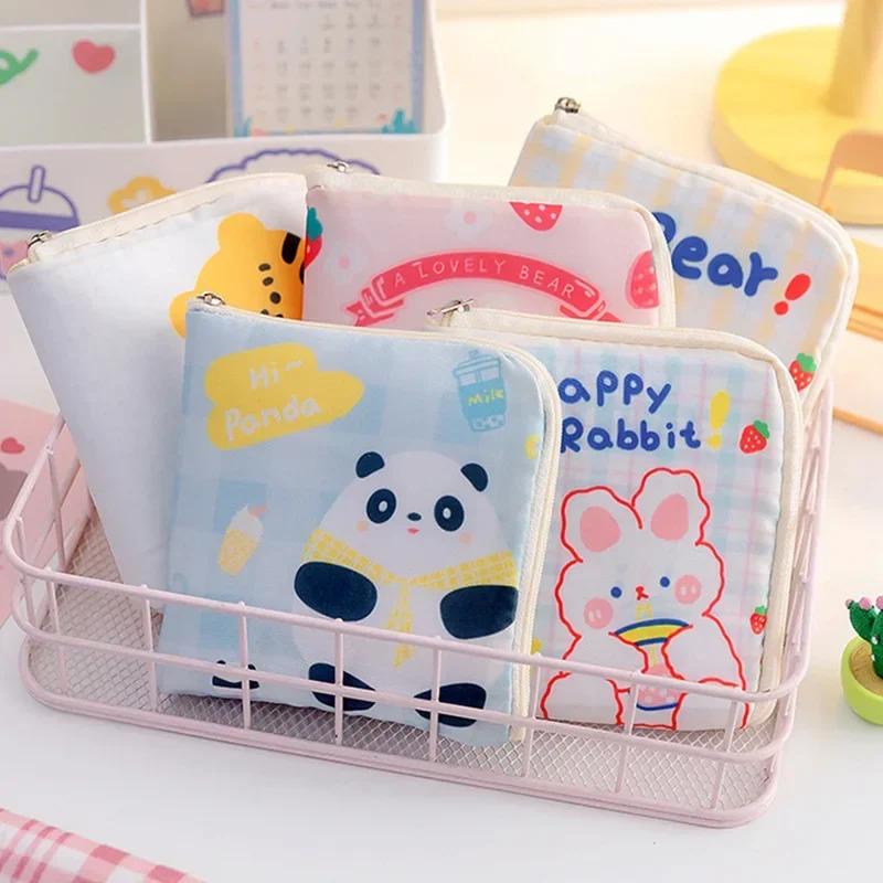 Cute Large Capacity Sanitary Napkin Storage Bags Cartoon Rabbit Bear Girls Physiological Period Tampon Organiser Bag Mini Bag