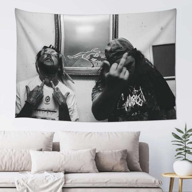 Suicide Music Boys Tapestry Wall Hanging For Bedroom Living Room Dormitory Aesthetic Blanket Home Decor Tapestries