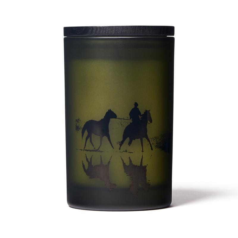 Harry's by Matt McCormick Inverness Candle | Limited Edition Woody and Smokey Scent in Frosted Glass Vessel with Custom Artwork- Sage, Eucalyptus