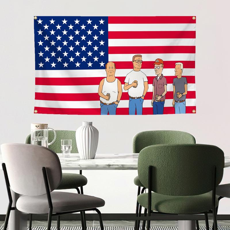 King of the Hill TV Show flag Polyester banner 3*5FT durable anti-fading and anti-ultraviolet university dormitory party bedroom decoration flag