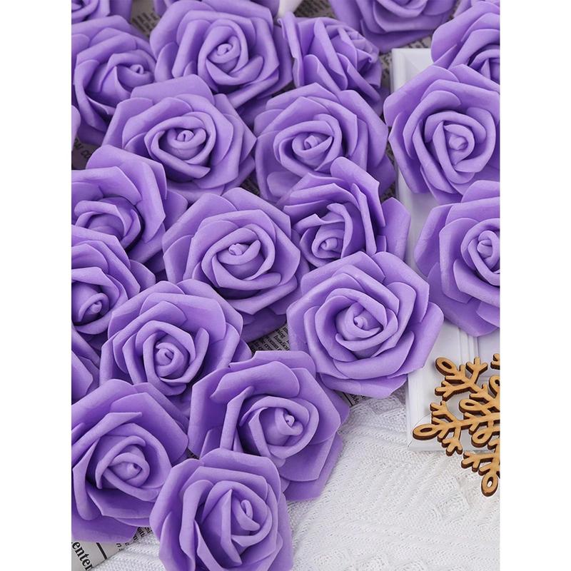 100Pcs Artificial Rose Flower Heads, Real Looking Foam Fake Roses For DIY Wedding Baby Shower Centerpieces Arrangements Party Tables Home Decorations- Inerc. shop