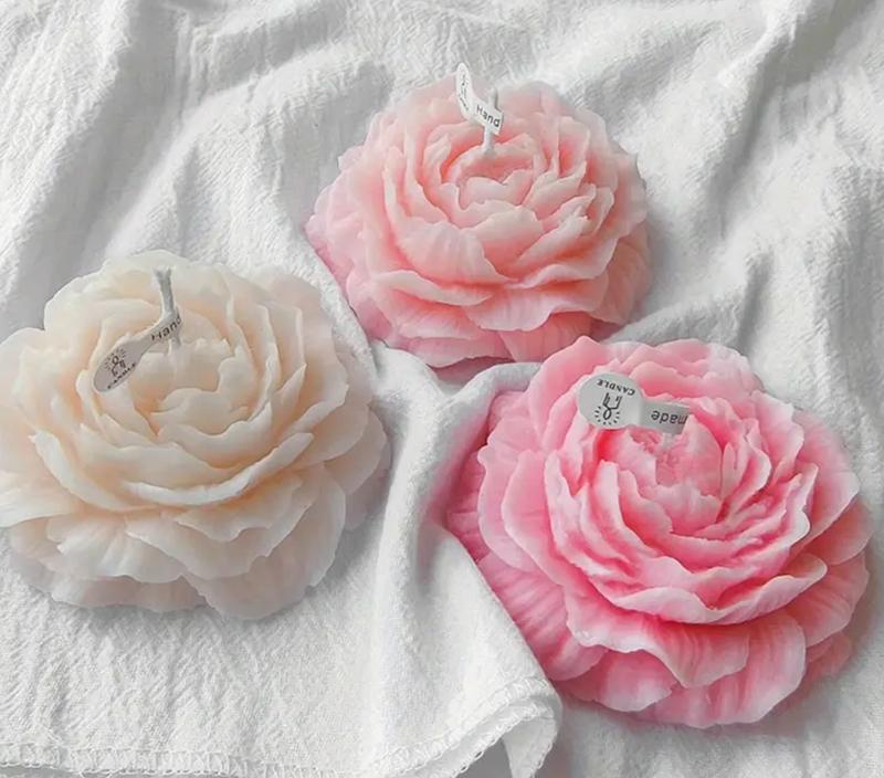 Peony  Flower Candles Scented made of soy wax hand made Aroma Fragrance Decor Cozy Eucalyptus floral candles