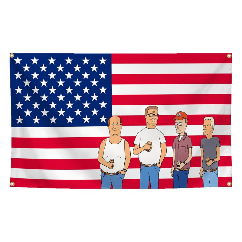 King of the Hill TV Show flag Polyester banner 3*5FT durable anti-fading and anti-ultraviolet university dormitory party bedroom decoration flag