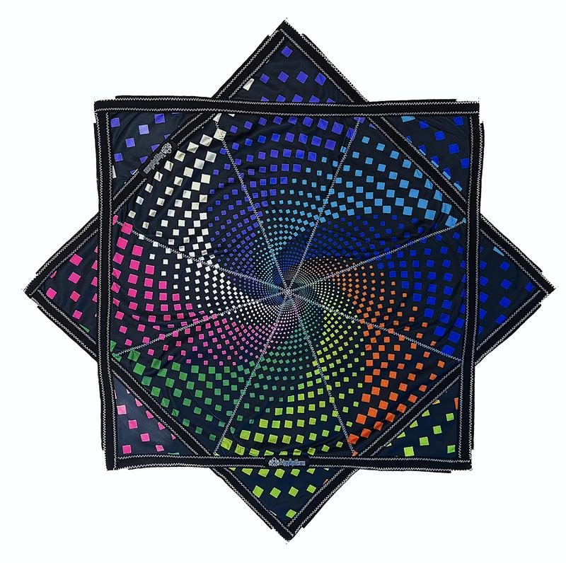 Spiral Rainbow Flow Star - UV REACTIVE W Different Print on Each Side