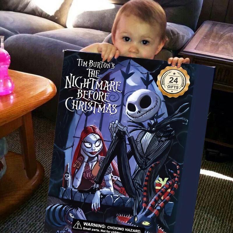 Halloween Advent Calendar 2024, Nightmare Before Christmas Advent Calendar with 24 Classic Collectible Figures for Kids