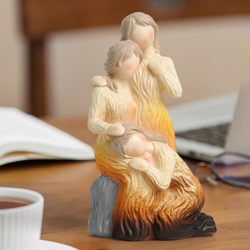 Resin Three Sisters Design Decorations, 1 Count Creative Family Series Statues, Exquisite Desktop Ornaments for Home & Office