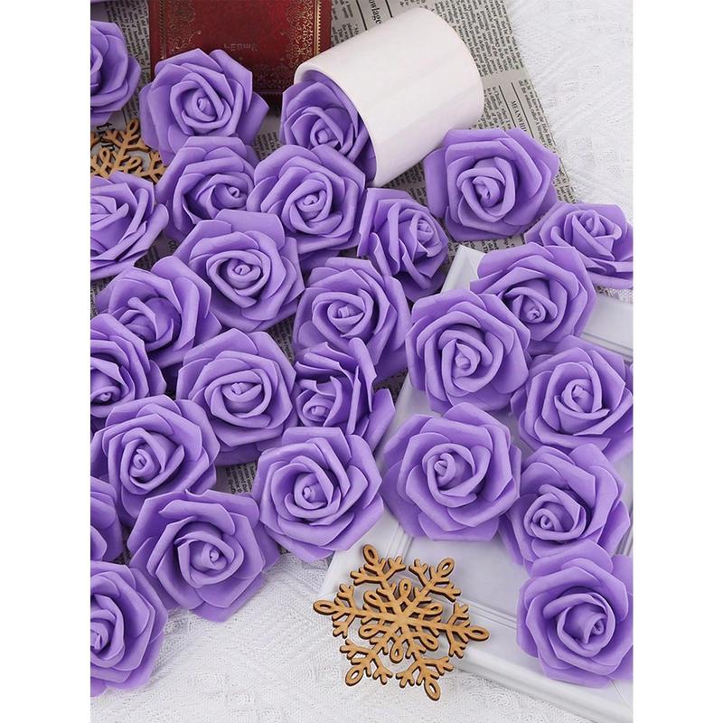 100Pcs Artificial Rose Flower Heads, Real Looking Foam Fake Roses For DIY Wedding Baby Shower Centerpieces Arrangements Party Tables Home Decorations- Inerc. shop