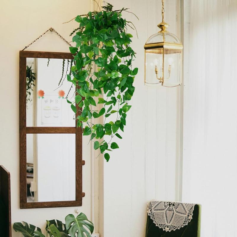 Hanging (2pcs) for Room Decor, Artificial Ivy Vines Greenery Garlands for Home Bedroom Living Aesthetic Kitchen Office Wall Patio Bookshelf, Indoor,Outdoor Decorations(No Basket)