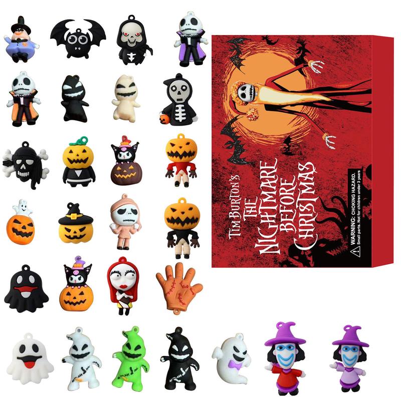 Halloween Advent Calendar 2024, Nightmare Before Christmas Advent Calendar with 24 Classic Collectible Figures for Kids