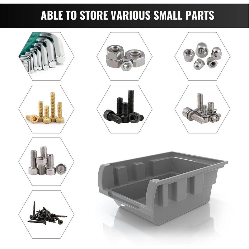 Garage Organizer Bins, 30PC Wall Mount Storage Small Parts Bins With Peg Board And Install Screws, Store Your Nuts, Bolts, Screws, Nails, Beads Boxes