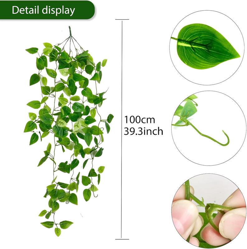 Hanging (2pcs) for Room Decor, Artificial Ivy Vines Greenery Garlands for Home Bedroom Living Aesthetic Kitchen Office Wall Patio Bookshelf, Indoor,Outdoor Decorations(No Basket)