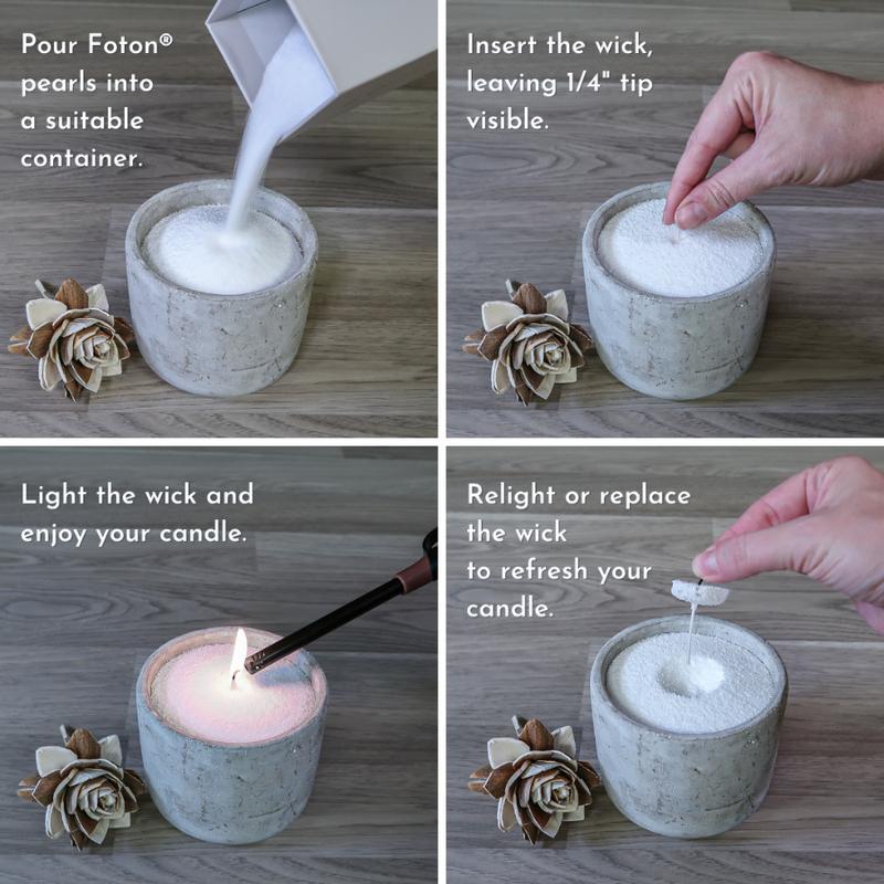 Foton Pearled Candle - Scented White