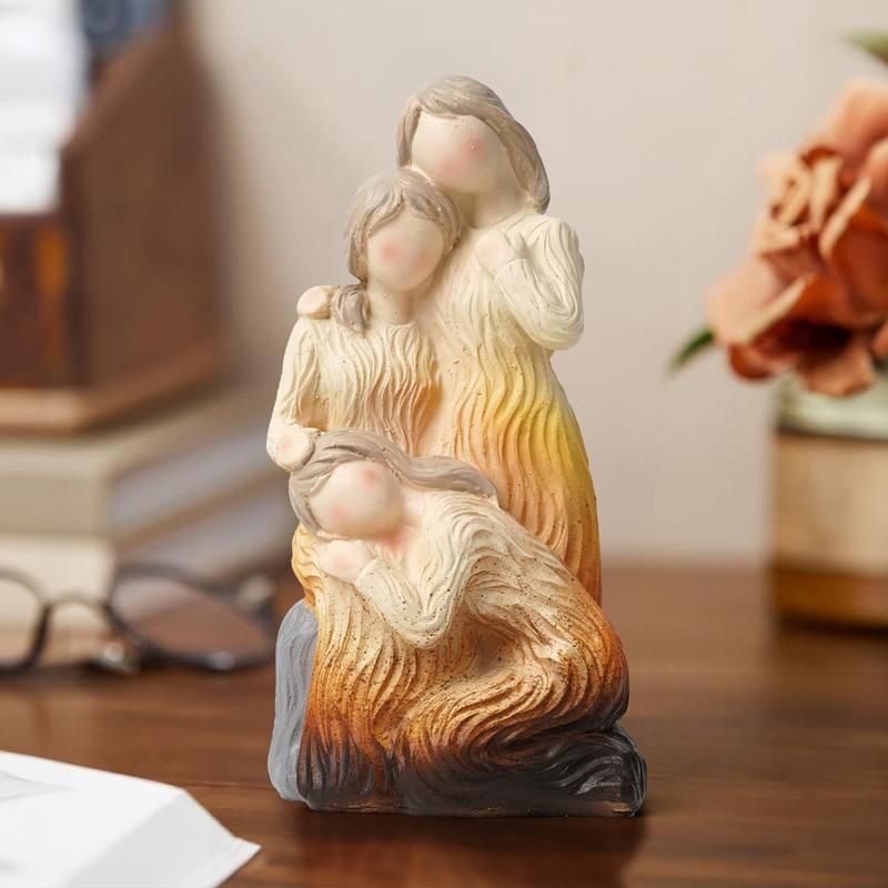 Resin Three Sisters Design Decorations, 1 Count Creative Family Series Statues, Exquisite Desktop Ornaments for Home & Office