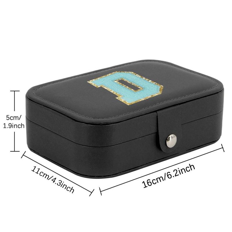 Jewelry Storage Box, 1 Count Letter Pattern Jewelry Organizer, Versatile Organizer for Rings, Earrings, Necklaces, and Small Objects