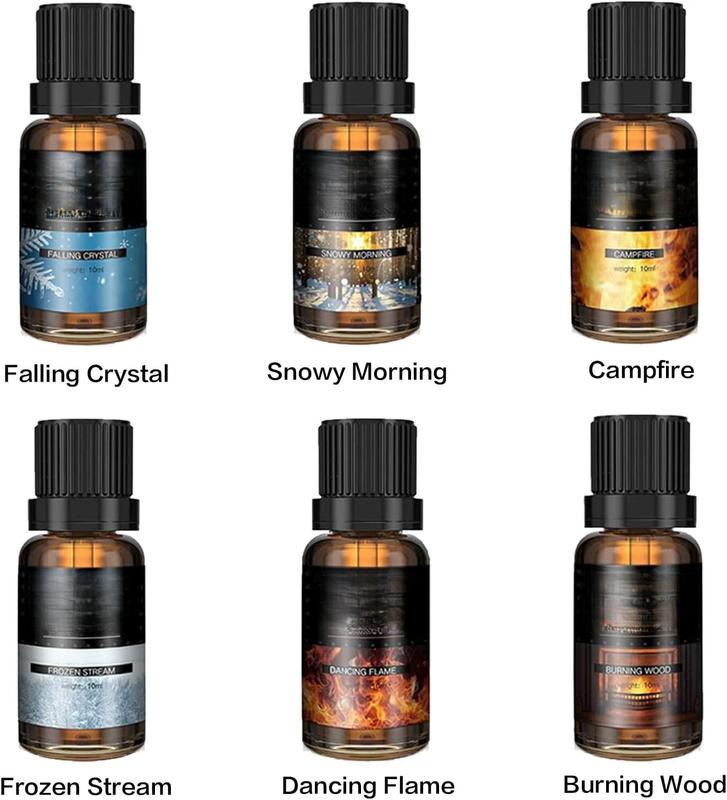 Winter Essential Oils Set - 6 Scents for Diffusers, Candles, Soaps, Gifts