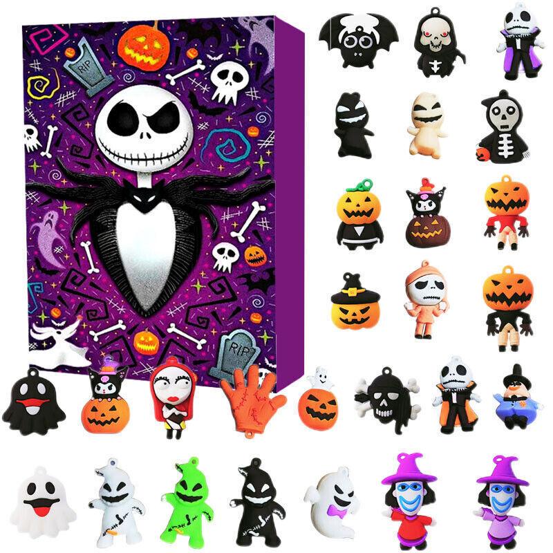 Halloween Advent Calendar 2024, Nightmare Before Christmas Advent Calendar with 24 Classic Collectible Figures for Kids