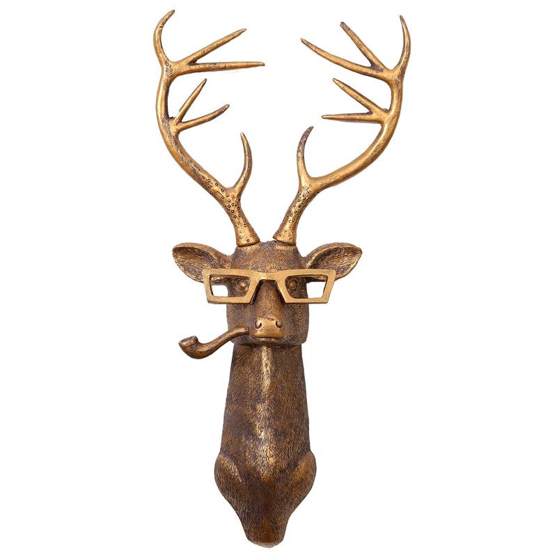 1PCS New Animal Deer Head Home Wall Hanging Resin Decorative Crafts Decoration Retro Gift Landscape Ornaments Hangable home decor living room unique