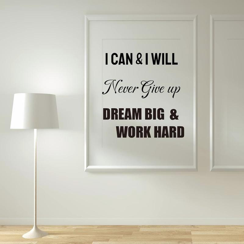 10 PCS Inspirational Wall Stickers - Large, Black! Positive Sayings for Bedroom & Living Room Decor.