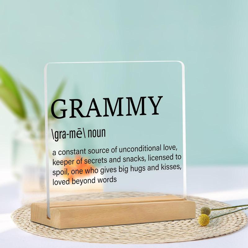 Grammy Definition Acrylic Ornament with Wooden Base, Grammy Gift, Office Desk Decoration, Home Decor, Gift for Grammy