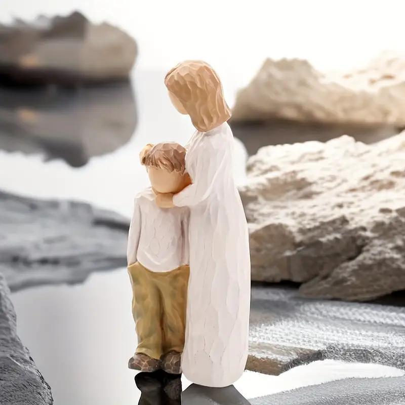 Mother & Son Design Resin Statue, Character Statues, Desktop Decorative Ornament for Living Room Bedroom Office, Home Decor