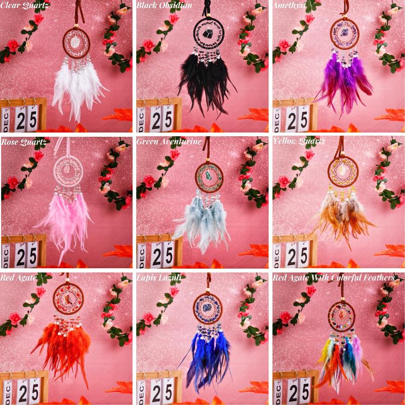 [Magic Crystal] Crystal Dream Catcher, Feather, Handmade, Over 30 Free Shipping, Chakra, Raw Crystal, 2024, Gift, Giftideas, Luxury, Energy, Yoga, Local Shipment, Free Storage Bag, Decoration Hanging Eye, Nature Ornaments Room Hangable, Halloween