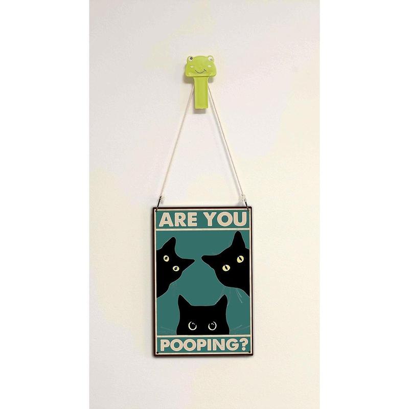 Black Cat Are You Pooping Funny Tin Signs Bathroom Wall Decor 8 x 12 Inch