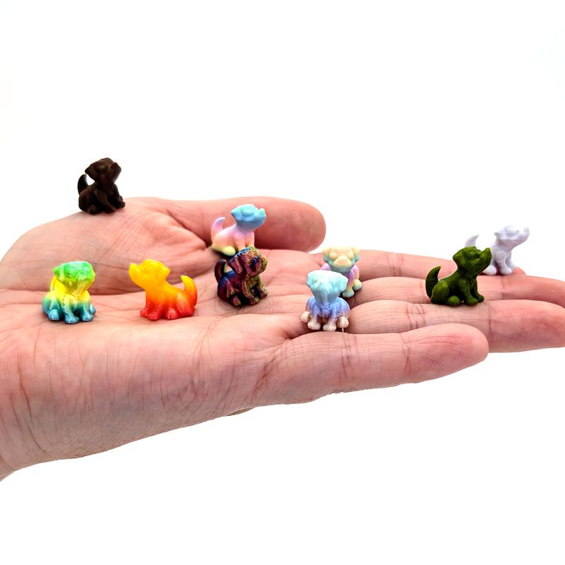 Tiny Micro Dog Figurines – 3D Printed Miniature Dogs for Collectors & Dog Lovers | Adorable Desk & Shelf Decor Gift Pet