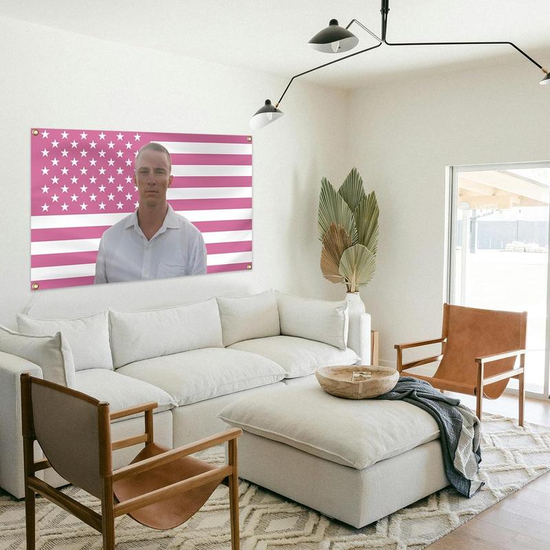 Drew America Flags 3x5Ft Tapestry With Two Brass Grommets, SuitableFor Indoor Bedroom Decoration And Home Decor Pink Drew Room Decoration