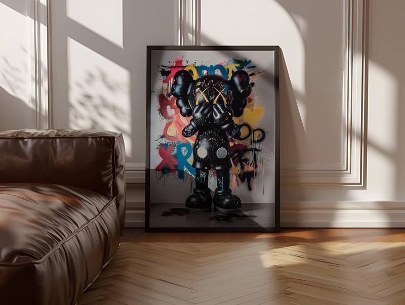 Hypebeast Graffiti Poster Set 3, KAWS Printable Art, Figure Prints, Kaws Poster Print, Kaws Wall Art, Graffiti Color Kaws Print, Hip Hop Street Style, Modern Design, Gift For Him, Room Decor, Wall Art