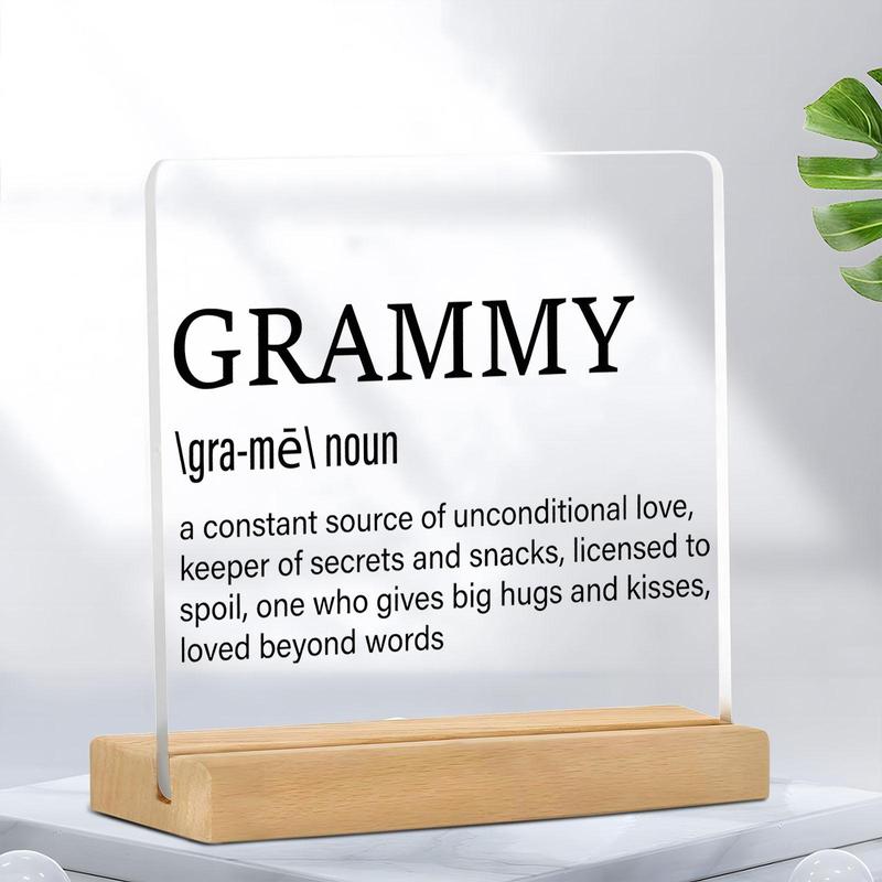 Grammy Definition Acrylic Ornament with Wooden Base, Grammy Gift, Office Desk Decoration, Home Decor, Gift for Grammy