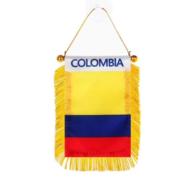 Columbia Window Hanging Flag, Mini Flag Banner with Suction Cup, Car Rearview Mirror Decor Hanging Flag, Decorative Flag for Home Car Party, Festive & Party Supplies