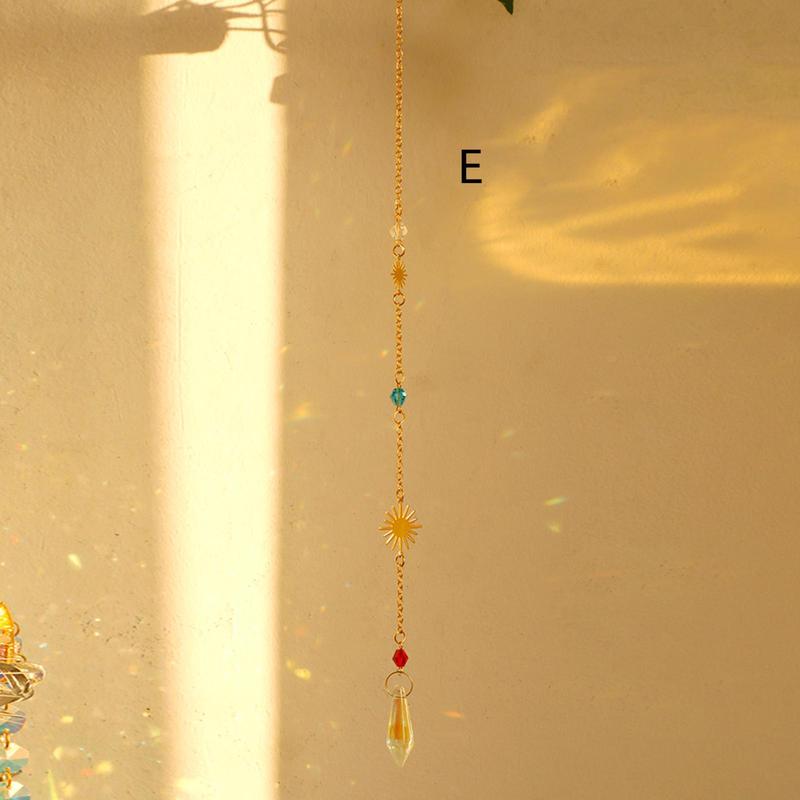 Boho Style Sun Catcher, 1 Count Sun & Moon Design Hanging Decor with Chain, Hanging Ornament for Window Wall Garden Balcony Office Car