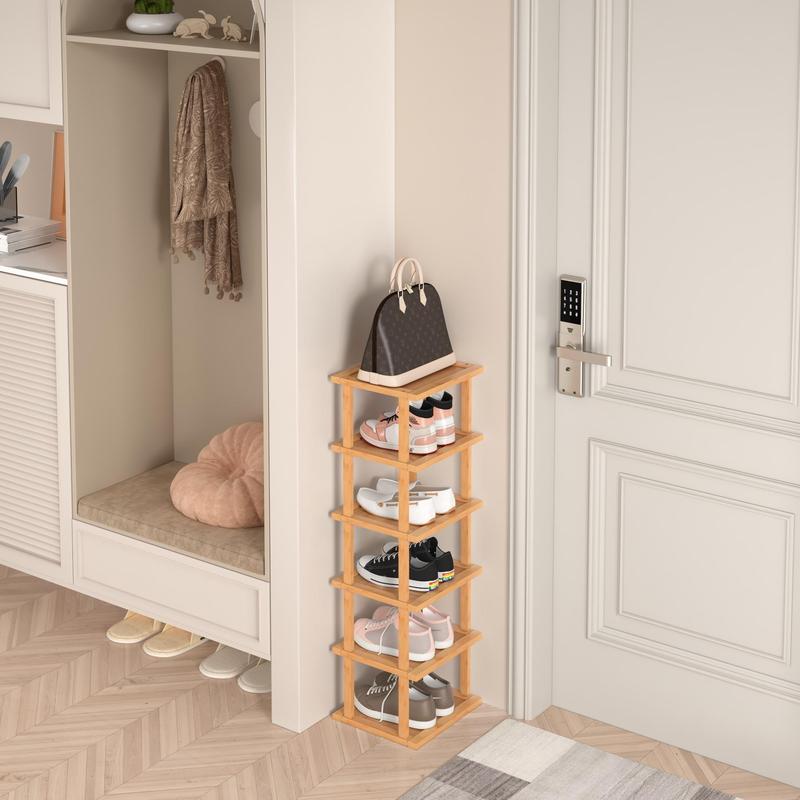 Multi-layer Shoe Rack, 1 Count Easy Assembly Furniture for Home, Bamboo Large Capacity Shoe Storage Rack, Shoe Storage Organizer for Home Entryway, Shoe Rack Organizer, Summer Gift, Unique Furniture for Bedroom