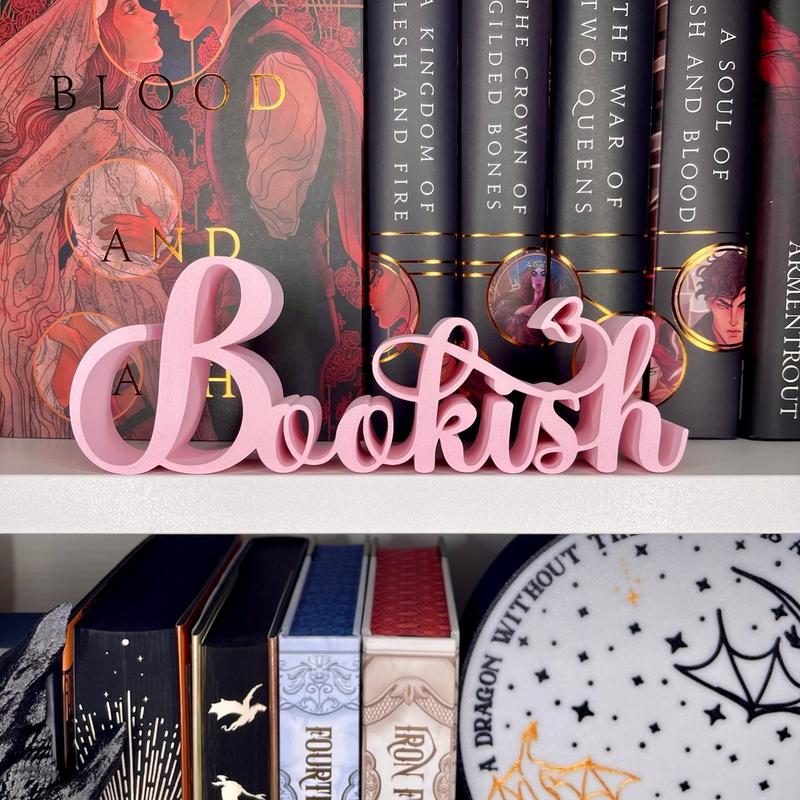 Bookish 3D Printed Shelf Sign for Home and Office Decor