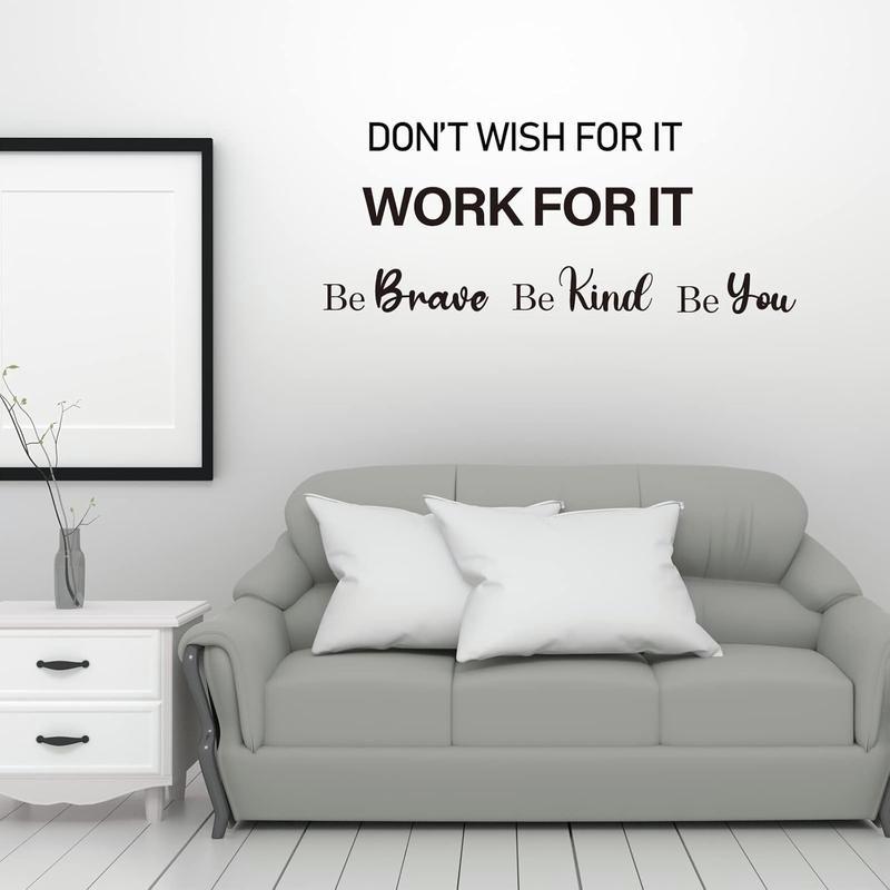 10 PCS Inspirational Wall Stickers - Large, Black! Positive Sayings for Bedroom & Living Room Decor.