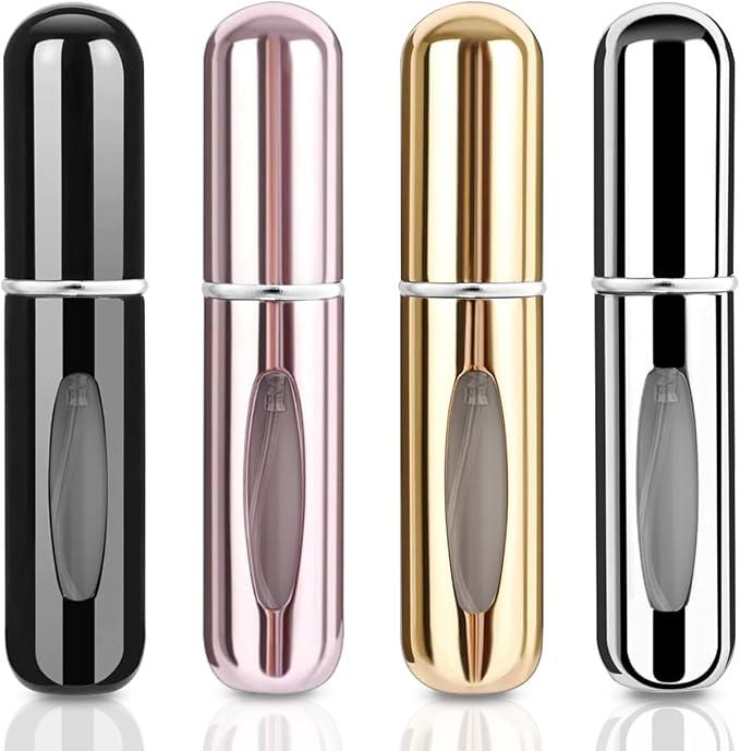 4 Pcs 5ml Portable Mini Refillable Perfume Atomizer Spray Bottle Scent Pump Case for Travel Random Color