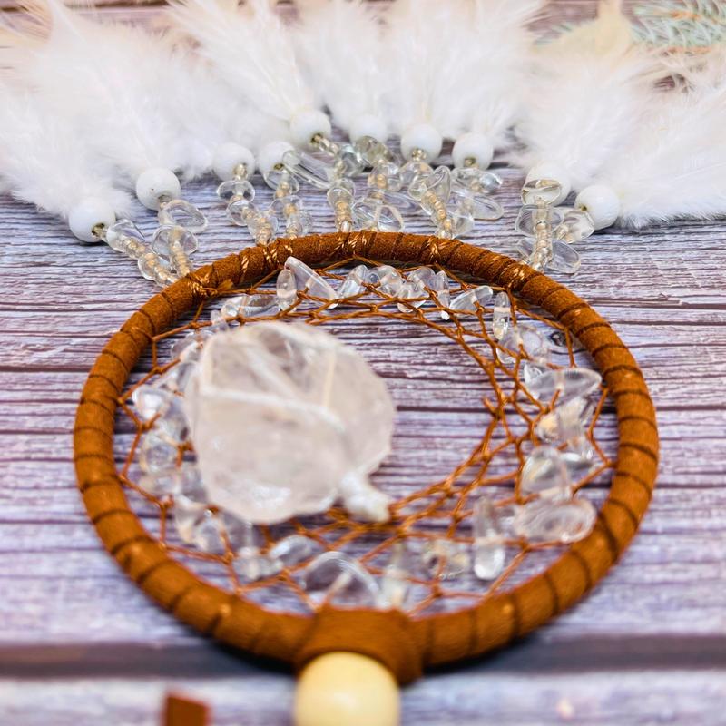 [Magic Crystal] Crystal Dream Catcher, Feather, Handmade, Over 30 Free Shipping, Chakra, Raw Crystal, 2024, Gift, Giftideas, Luxury, Energy, Yoga, Local Shipment, Free Storage Bag, Decoration Hanging Eye, Nature Ornaments Room Hangable, Halloween