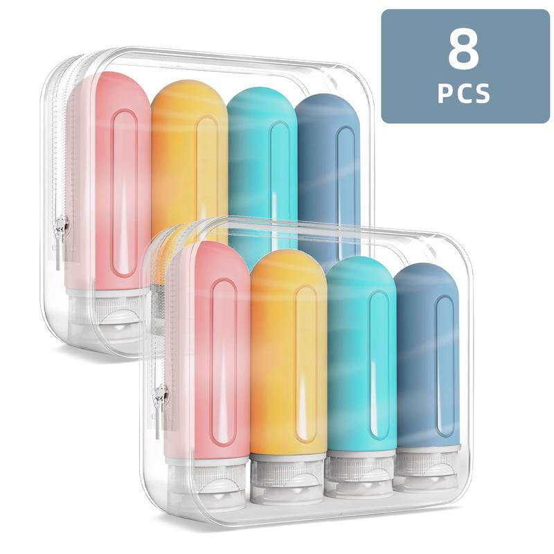 Travel Bottles for Toiletries,  3oz Travel Size Containers BPA Free Leak Proof Refillable Liquid Silicone Travel Accessories (4 Pack) Set Organiser